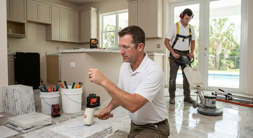 Luxury stone flooring benefits in Saint Lucie County for elegant and durable residential interiors